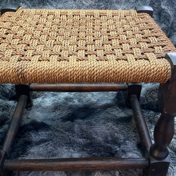 Handcrafted Woven Stool - Brown and Tan - Picture 4 of 16